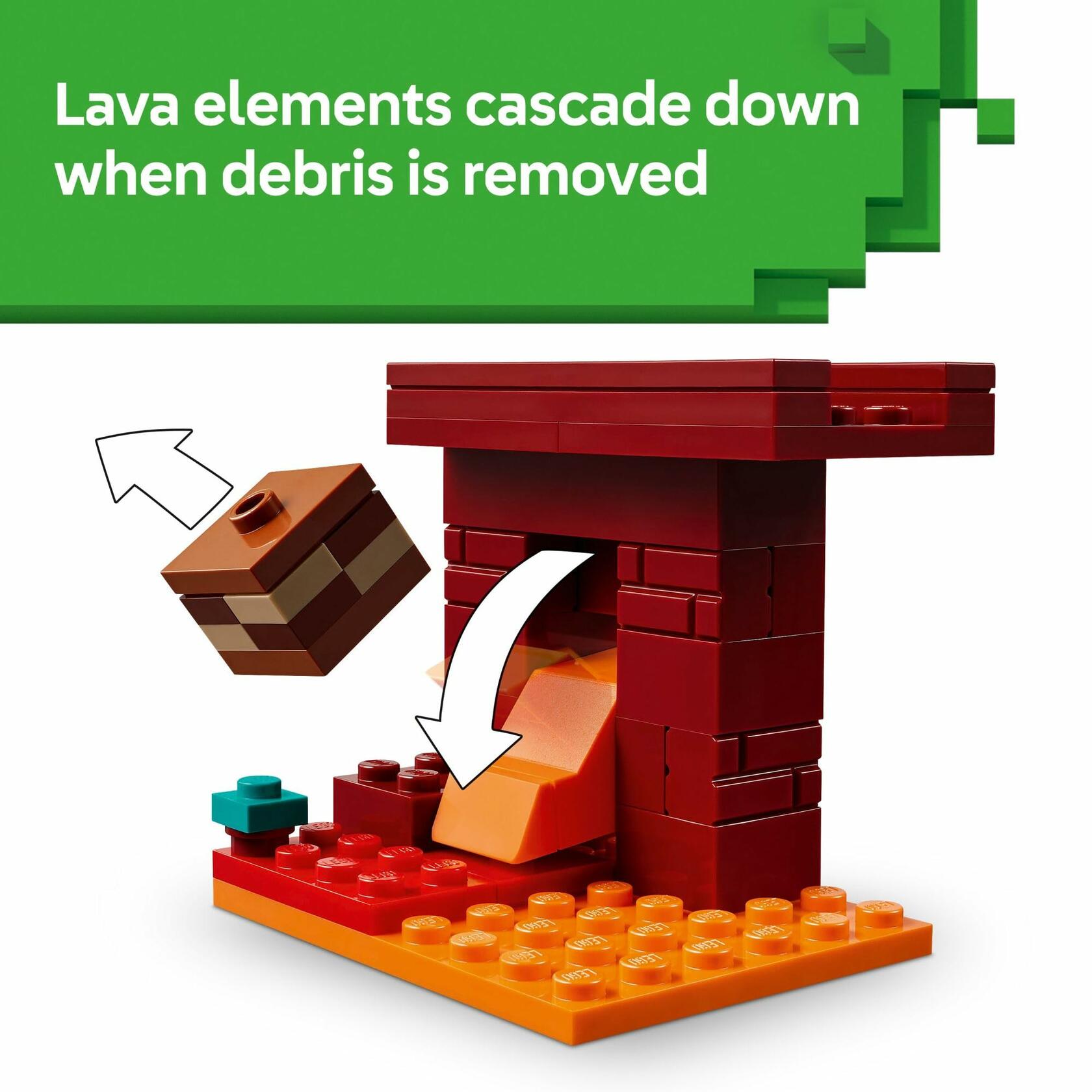 LEGO Minecraft The Nether Lava Battle Toy and Playset - Building Minecraft Toy