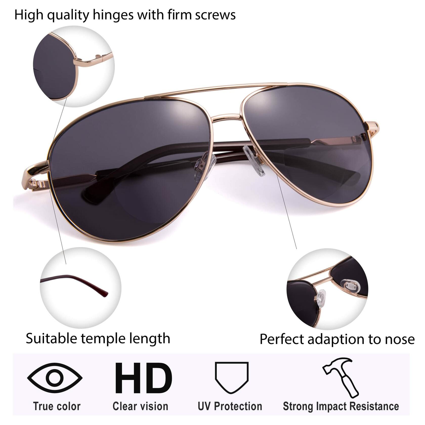 Unisex EYEGUARD Unisex Classic Style Bifocal Sunglasses Readers UV400 Protect...