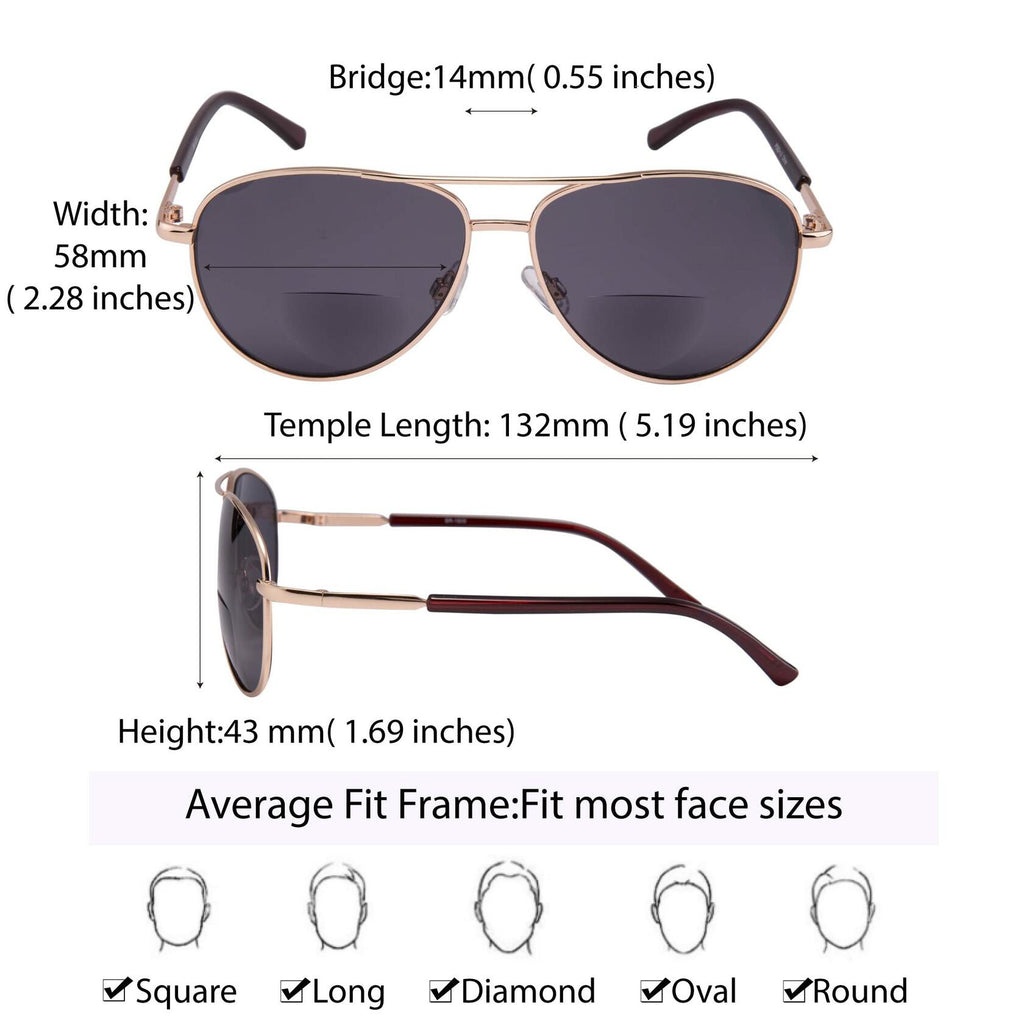 Unisex EYEGUARD Unisex Classic Style Bifocal Sunglasses Readers UV400 Protect...