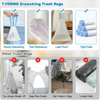120 Count T.FORING 2 Gallon Trash Bags Drawstring 0.96 Mil  Small Garbage Ba...