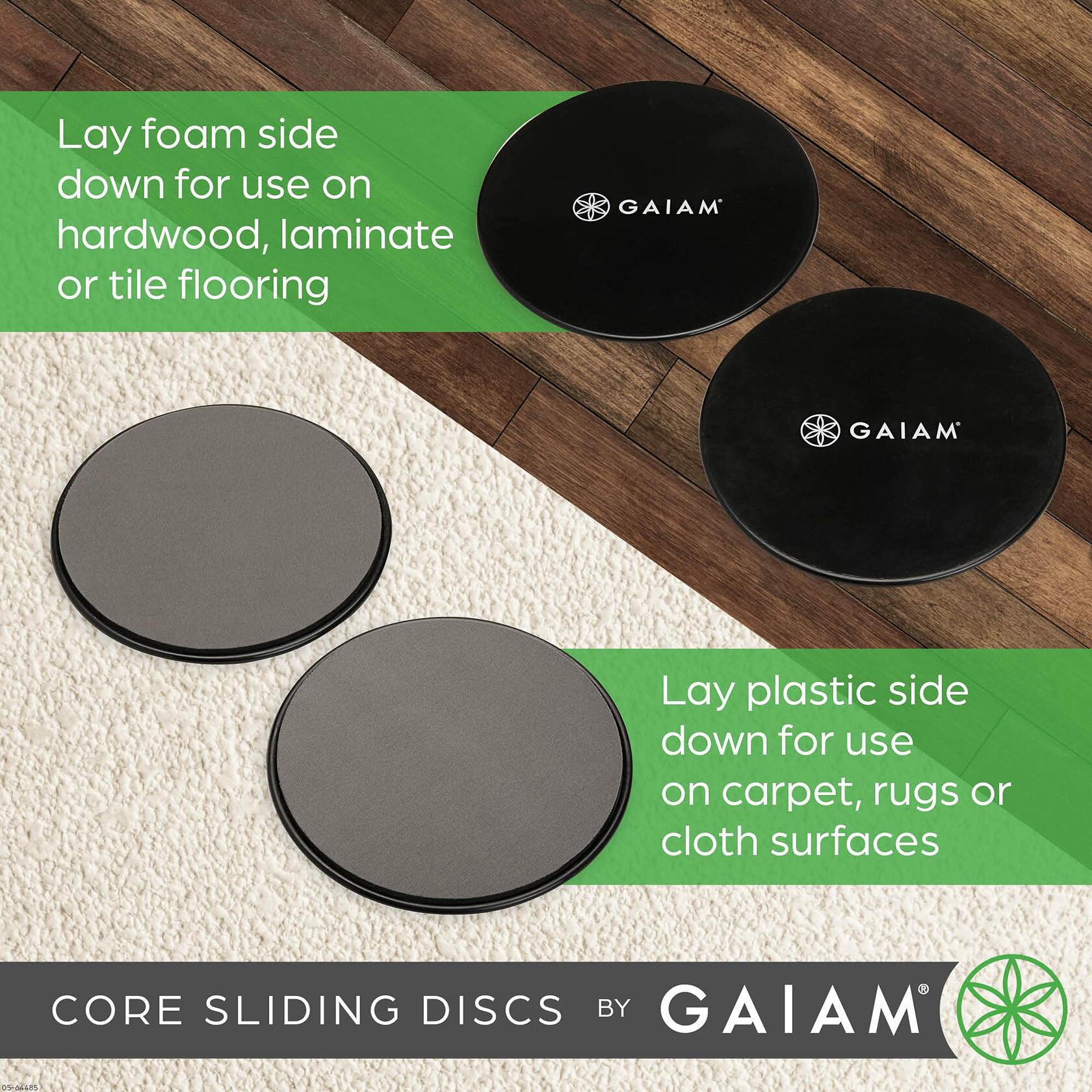 Gaiam Core Sliding Discs - Dual Sided Workout Sliders for Carpet & Hardwood