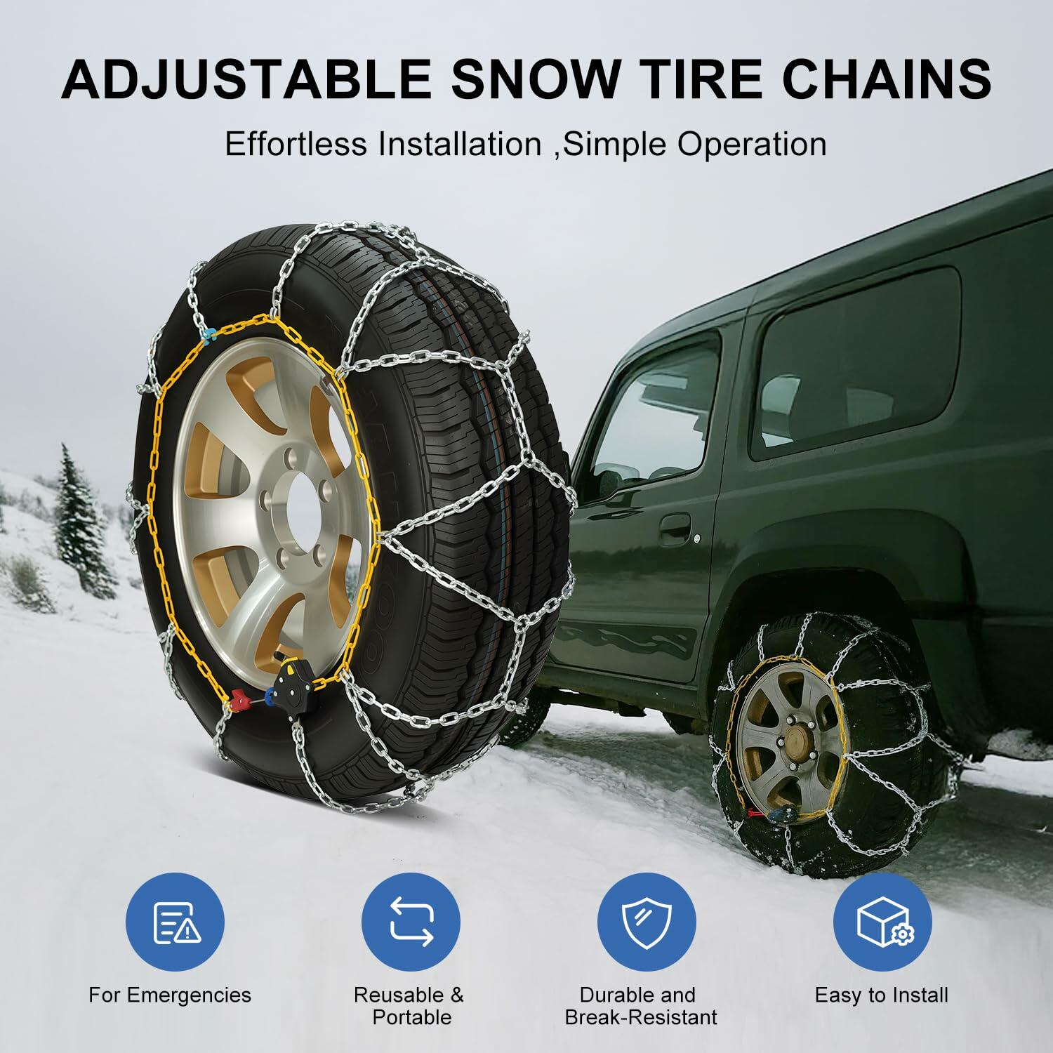 Auto Snow Chains Tire Chains For Cars Suv Pickup Trucks - Tightening 1Min Quick