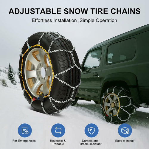 Auto Snow Chains Tire Chains For Cars Suv Pickup Trucks - Tightening 1Min Quick