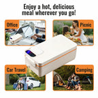 Rechargeable Electric Heated Lunch Box - Cordless Battery Powered Portable Food