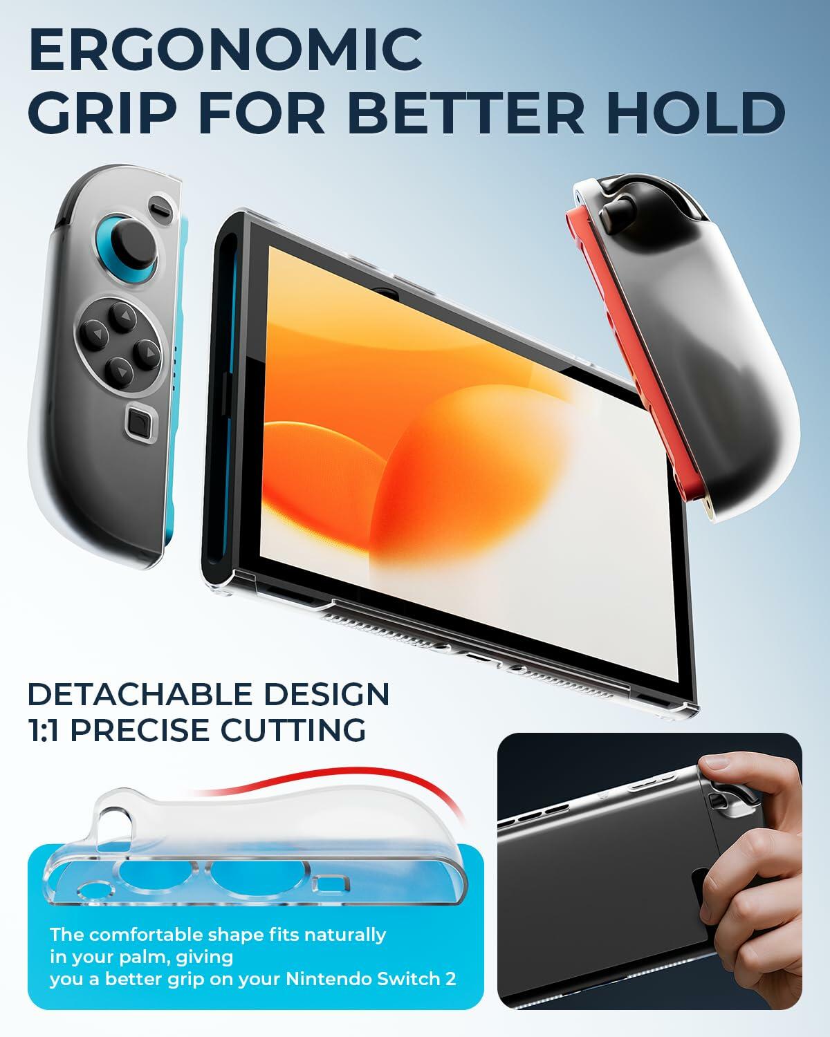 Pro Controllers Accessories Bundle for Nintendo Switch 2 18-in-1: Carrying Case,
