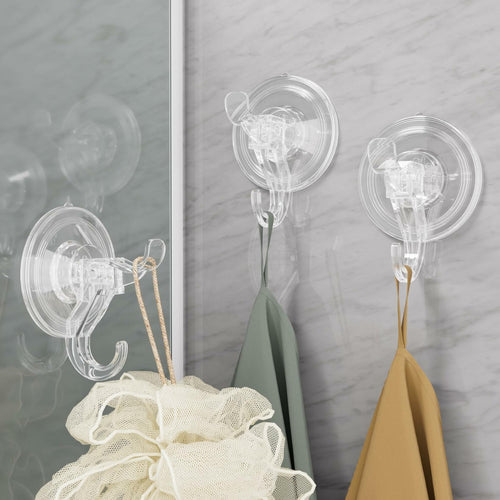 Antimbee 3 Pack Suction Cup Hooks, Clear Suction Cup Hanger, Removable Small