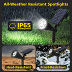 2 PACK T-SUN Solar Spotlights Outdoor, White LED Landscape Lights, Waterproof