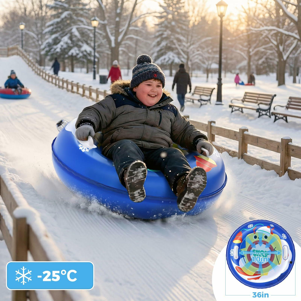 Kids Snow Tube Sleds 3 Pack, 36" Inflatable Snow Sled, Heavy Duty PVC Sledding