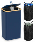 Blue Recycling Bins for Kitchen 26 Gallon (100L) Recycle Bin with lid, Indoor