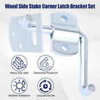 2 PCS Corner Gate Latch Bracket Set, Corner Side Gate, Stake Bed Latches Bracket