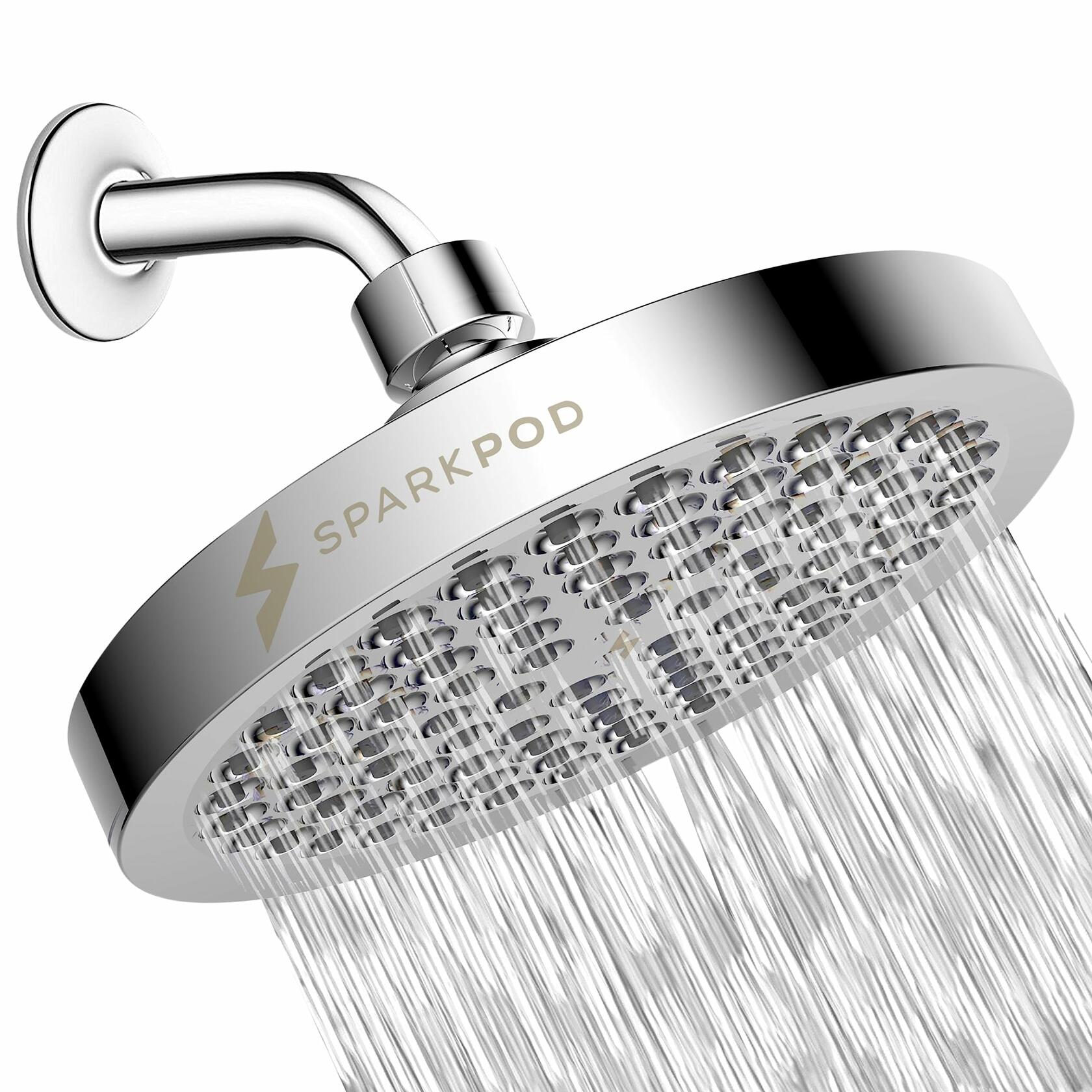 SparkPod Shower Head - High Pressure Rain - Premium Quality Luxury Design - Easy