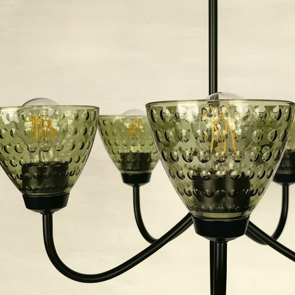 4 PACK COMPIXIU Green Glass Shades Replacement for Light Fixtures, 5.4"W x