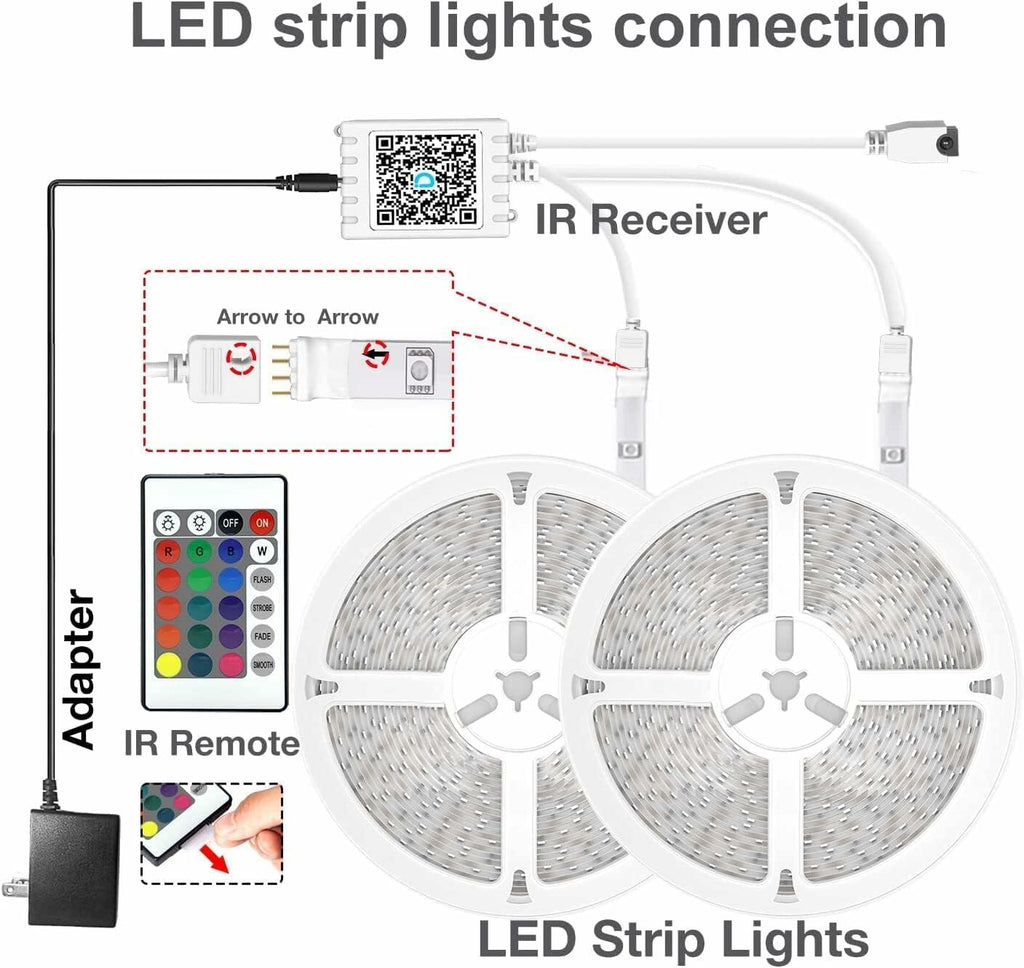 DAYBETTER LED Strip Lights 130ft Lights Strip for Bedroom, Desk, Indoor Room