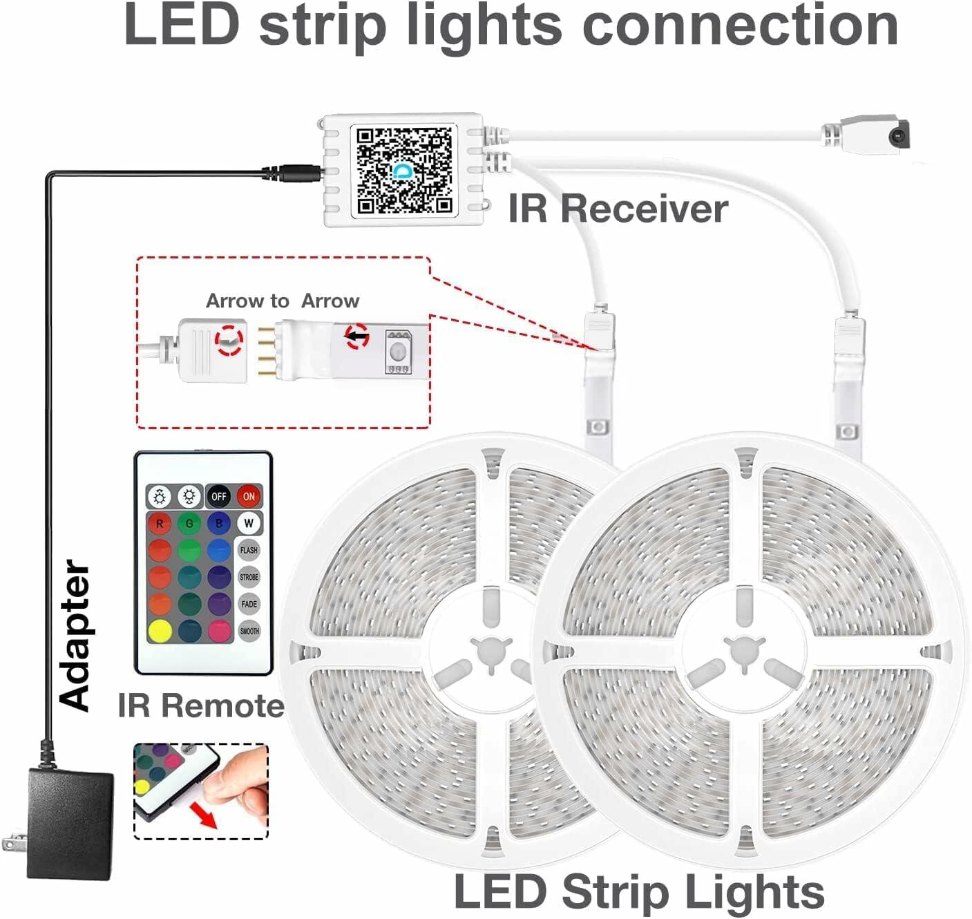 DAYBETTER LED Strip Lights 130ft Lights Strip for Bedroom, Desk, Indoor Room