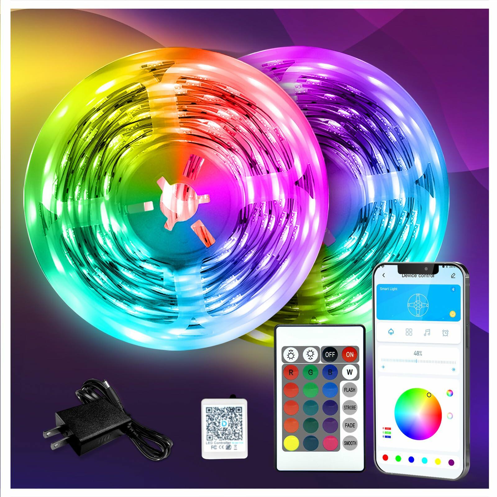 DAYBETTER LED Strip Lights 130ft Lights Strip for Bedroom, Desk, Indoor Room