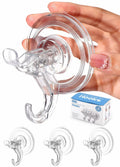 Antimbee 3 Pack Suction Cup Hooks, Clear Suction Cup Hanger, Removable Small