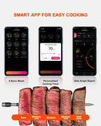 Wireless Meat Thermometer with 2 Probes & 800Ft Range - Smart Bluetooth BBQ