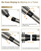 7MAGIC 6 in 1 Multi Hair Styler Dryer Brush, 110,000 RPM High-Speed, Negative