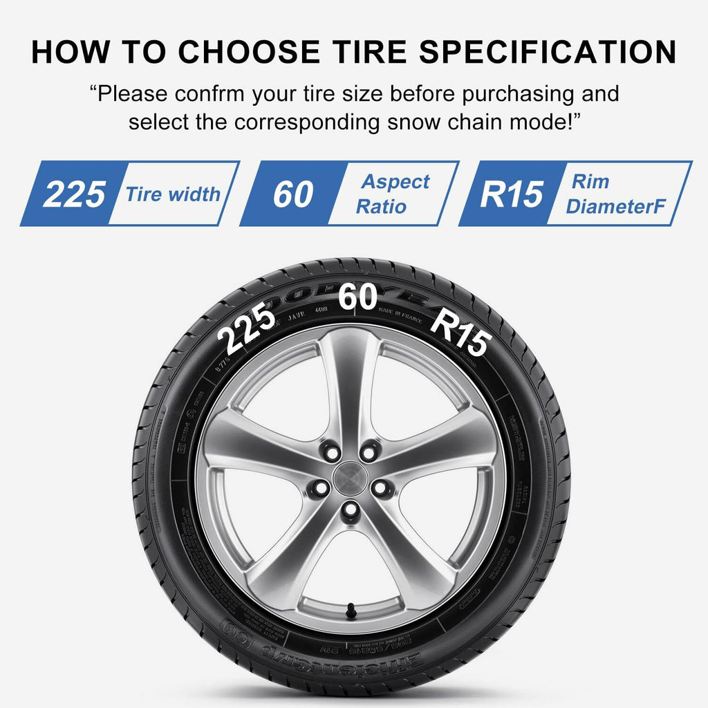 Auto Snow Chains Tire Chains For Cars Suv Pickup Trucks - Tightening 1Min Quick