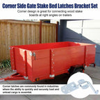 2 PCS Corner Gate Latch Bracket Set, Corner Side Gate, Stake Bed Latches Bracket