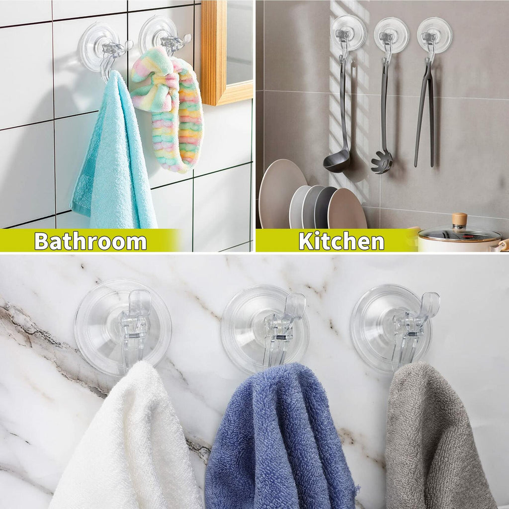 Antimbee 3 Pack Suction Cup Hooks, Clear Suction Cup Hanger, Removable Small