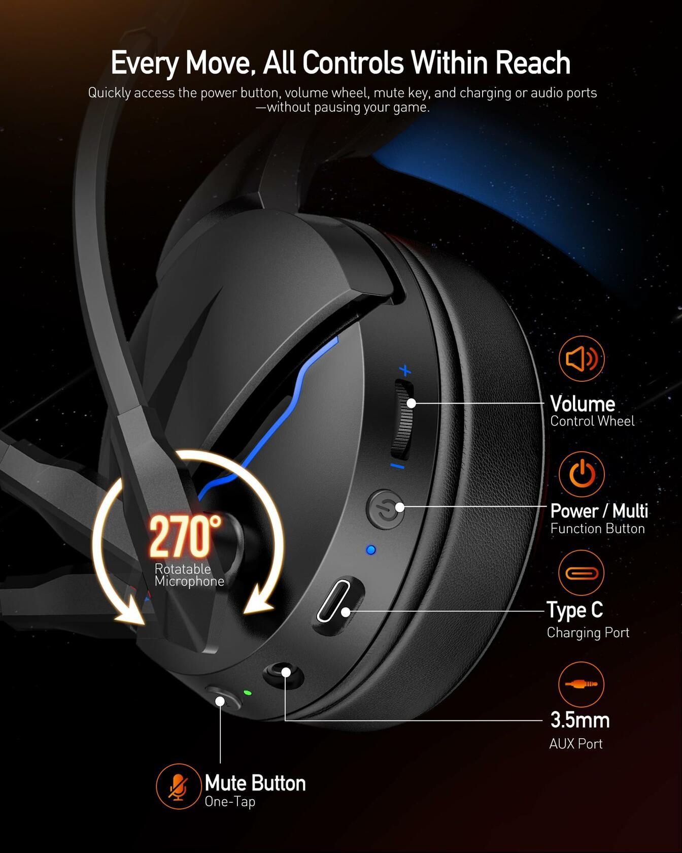 Acer 2.4GHz Flex Wireless Gaming Headset | Non-Stop 100H Battery | Dynamic 50mm