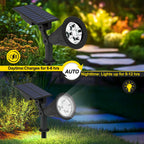 2 PACK T-SUN Solar Spotlights Outdoor, White LED Landscape Lights, Waterproof