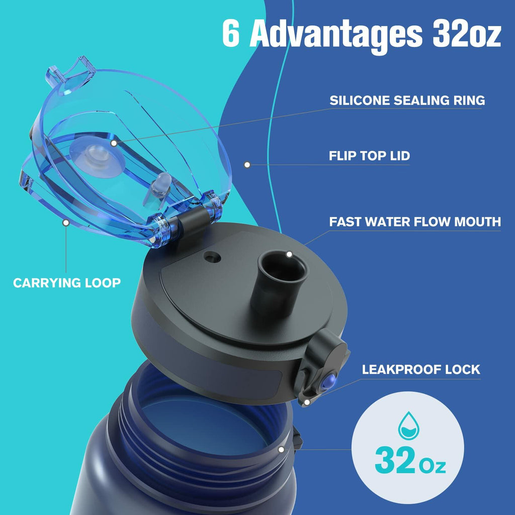1 PACK Sahara Sailor Water Bottle 32oz, Durable and Leakproof Water Bottles