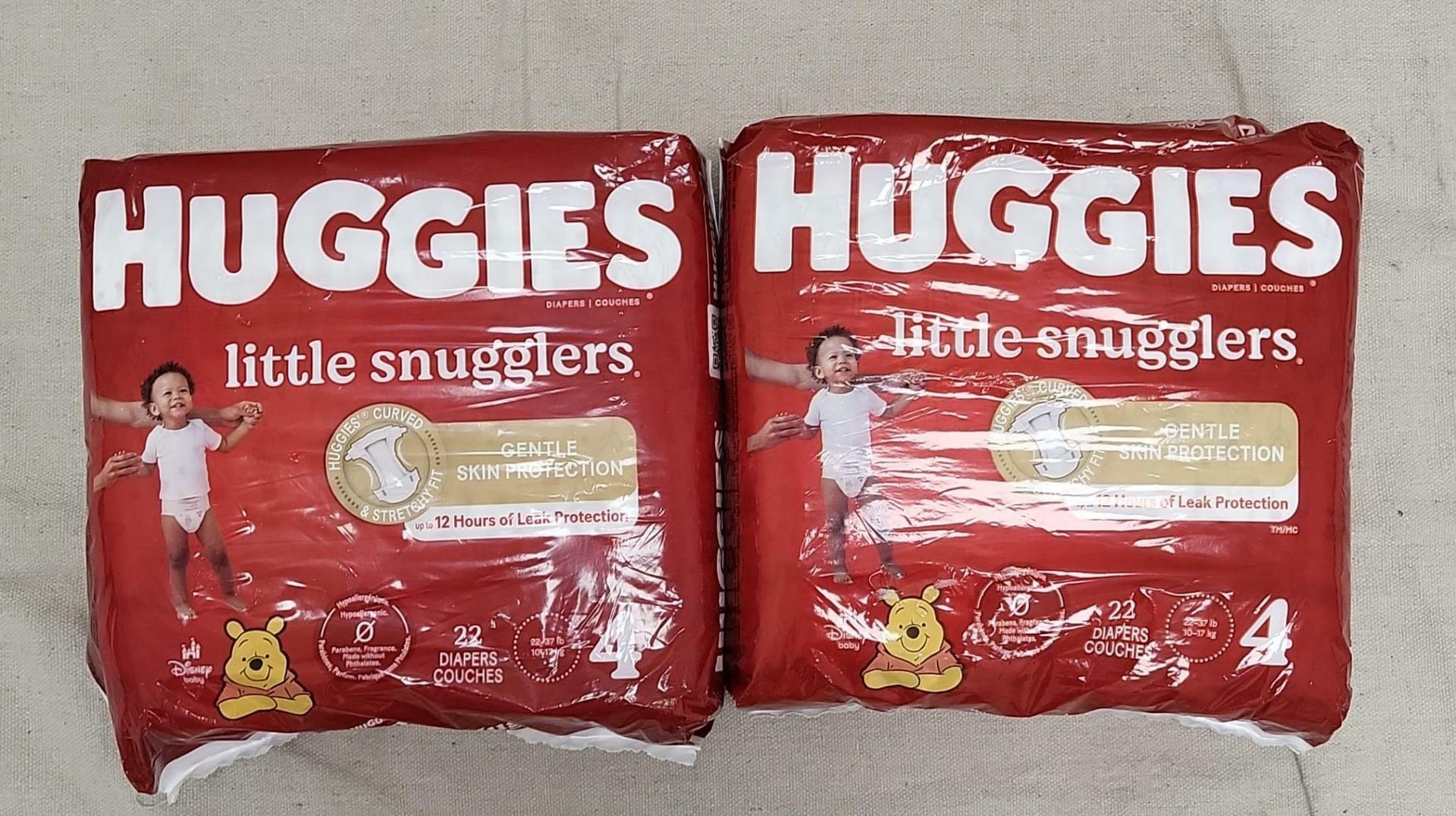 44 Count Huggies Size 4 Diapers, Little Snugglers Baby Diapers, Size 4 (22-37