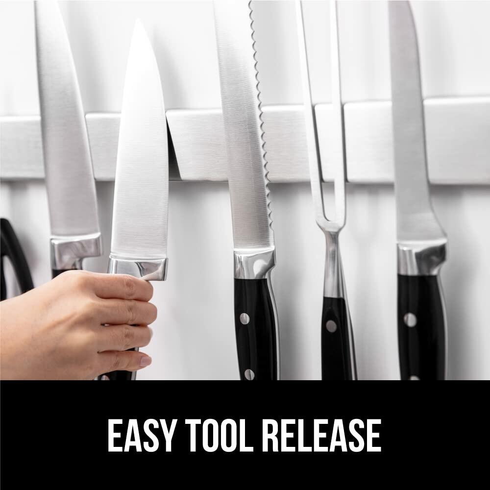 GORILLA GRIP 304 Stainless Steel Magnetic Knife Holder for Wall, 18 in, Magnet