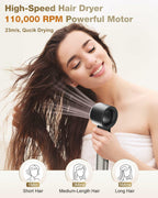 7MAGIC 6 in 1 Multi Hair Styler Dryer Brush, 110,000 RPM High-Speed, Negative