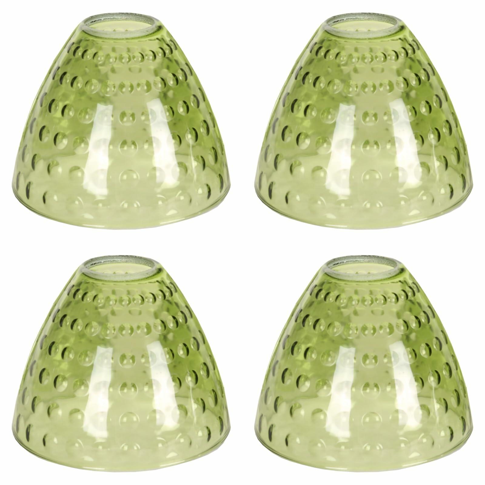 4 PACK COMPIXIU Green Glass Shades Replacement for Light Fixtures, 5.4"W x