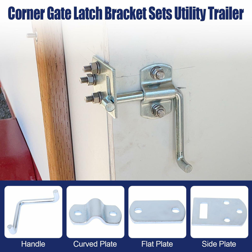 2 PCS Corner Gate Latch Bracket Set, Corner Side Gate, Stake Bed Latches Bracket