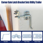 2 PCS Corner Gate Latch Bracket Set, Corner Side Gate, Stake Bed Latches Bracket