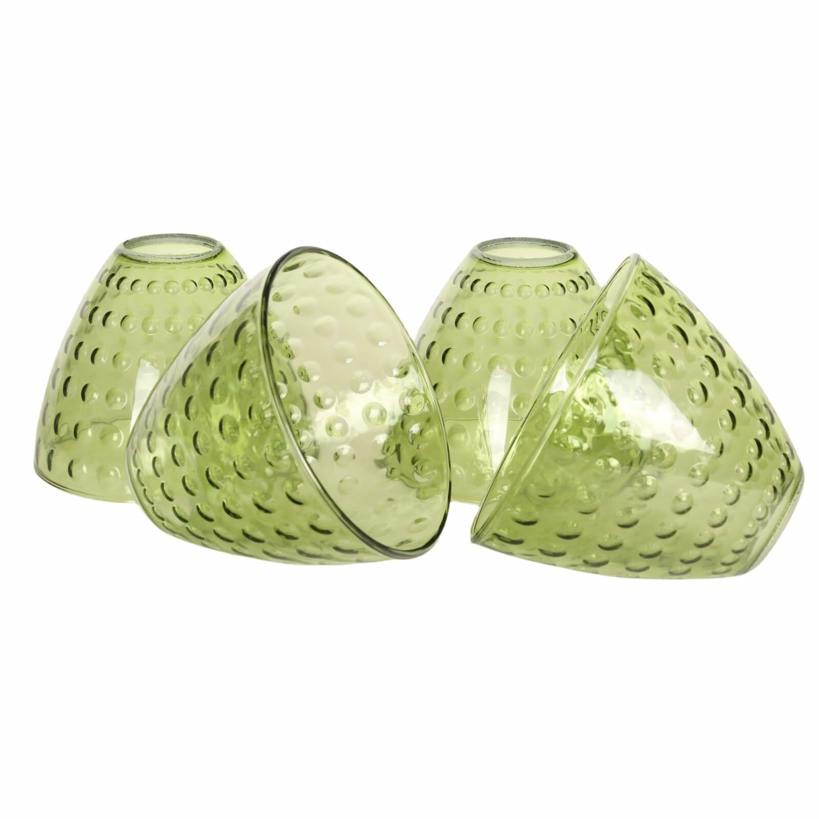 4 PACK COMPIXIU Green Glass Shades Replacement for Light Fixtures, 5.4"W x