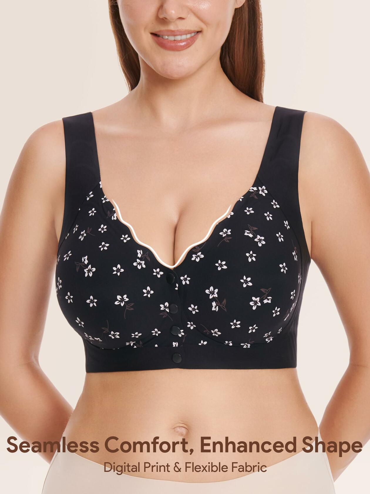Seamless Daisy Bra for Women Front Closure Jelly Bras Soft,Post Surgery