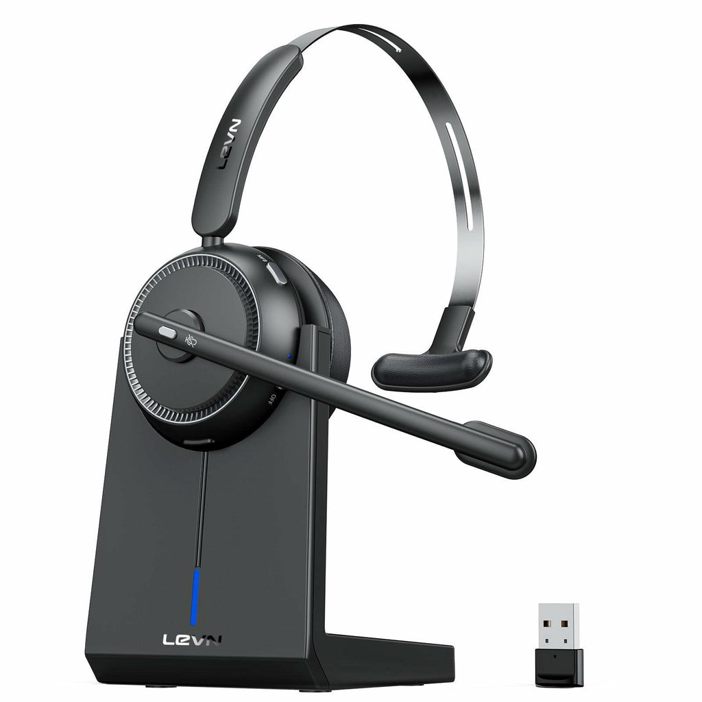 LEVN Wireless Headset 5.2, Wireless Headset with Mic for Work with(Noise