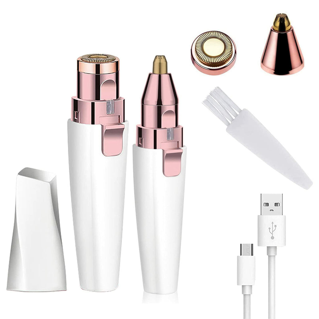 Facial Hair Remover for Women Nose Hair Trimmer Rechargeable 2-1 Eyebrow Razor