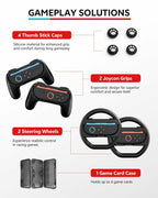 Pro Controllers Accessories Bundle for Nintendo Switch 2 18-in-1: Carrying Case,