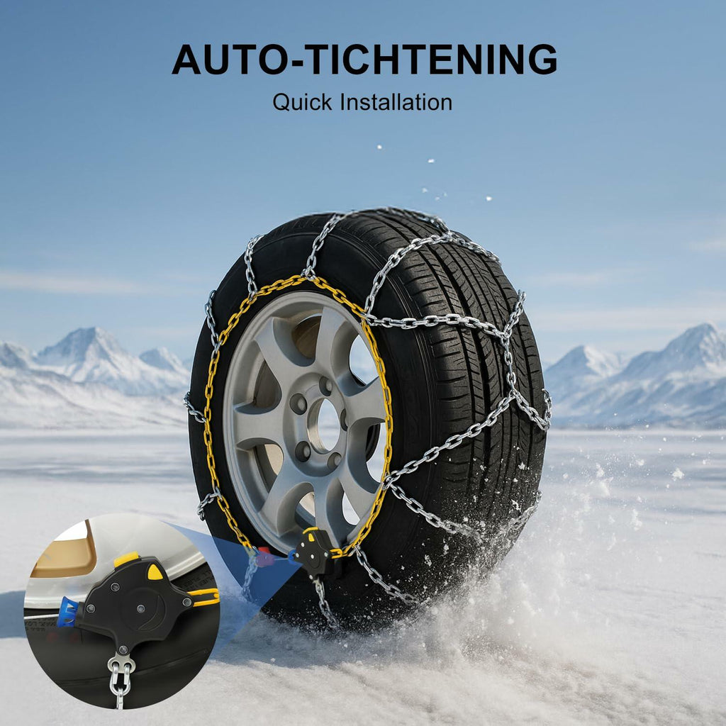Auto Snow Chains Tire Chains For Cars Suv Pickup Trucks - Tightening 1Min Quick