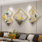 tarkay Metal Wall Art Dining Room Wall Art Decor 3 Piece Large Modern Wall