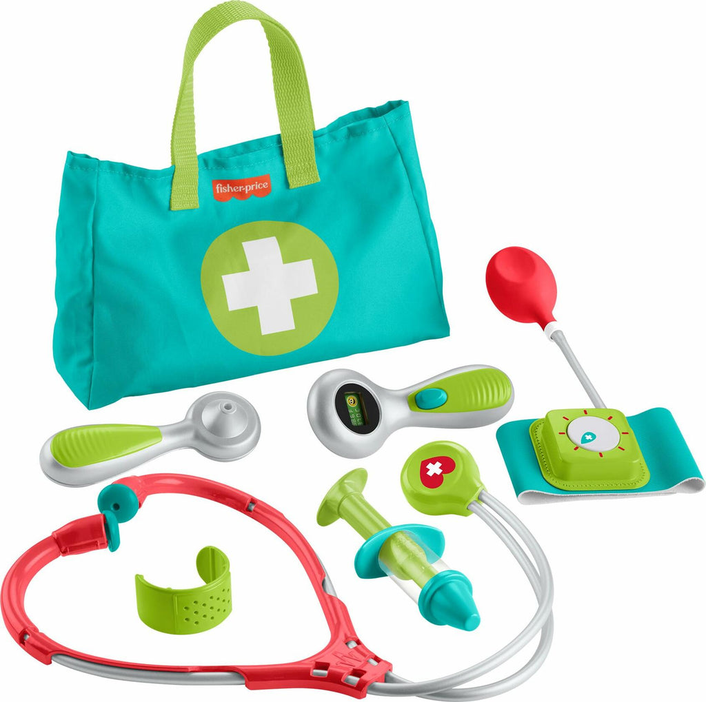 Fisher-Price Preschool Pretend Play Medical Kit 7-Piece Doctor Bag Dress Up Toys