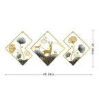 tarkay Metal Wall Art Dining Room Wall Art Decor 3 Piece Large Modern Wall