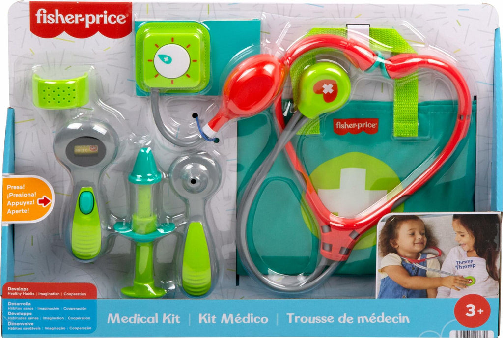 Fisher-Price Preschool Pretend Play Medical Kit 7-Piece Doctor Bag Dress Up Toys