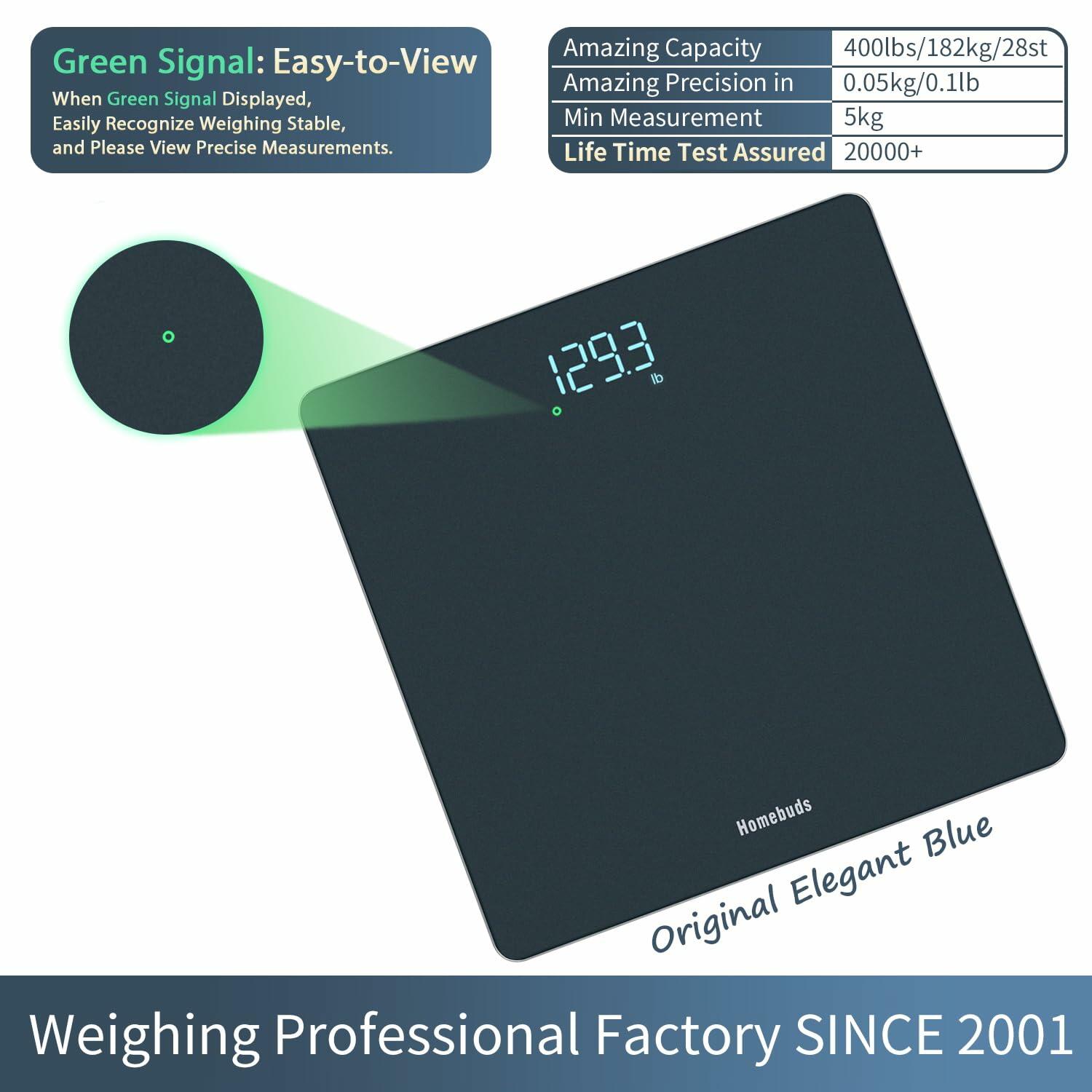 Homebuds Bathroom Scale for Body Weight, High Precision 0.1lb by Professional