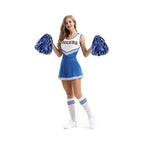 Hooshing 24PCS Pom Poms Cheerleading Blue and Silver Metallic Cheer Pom Poms