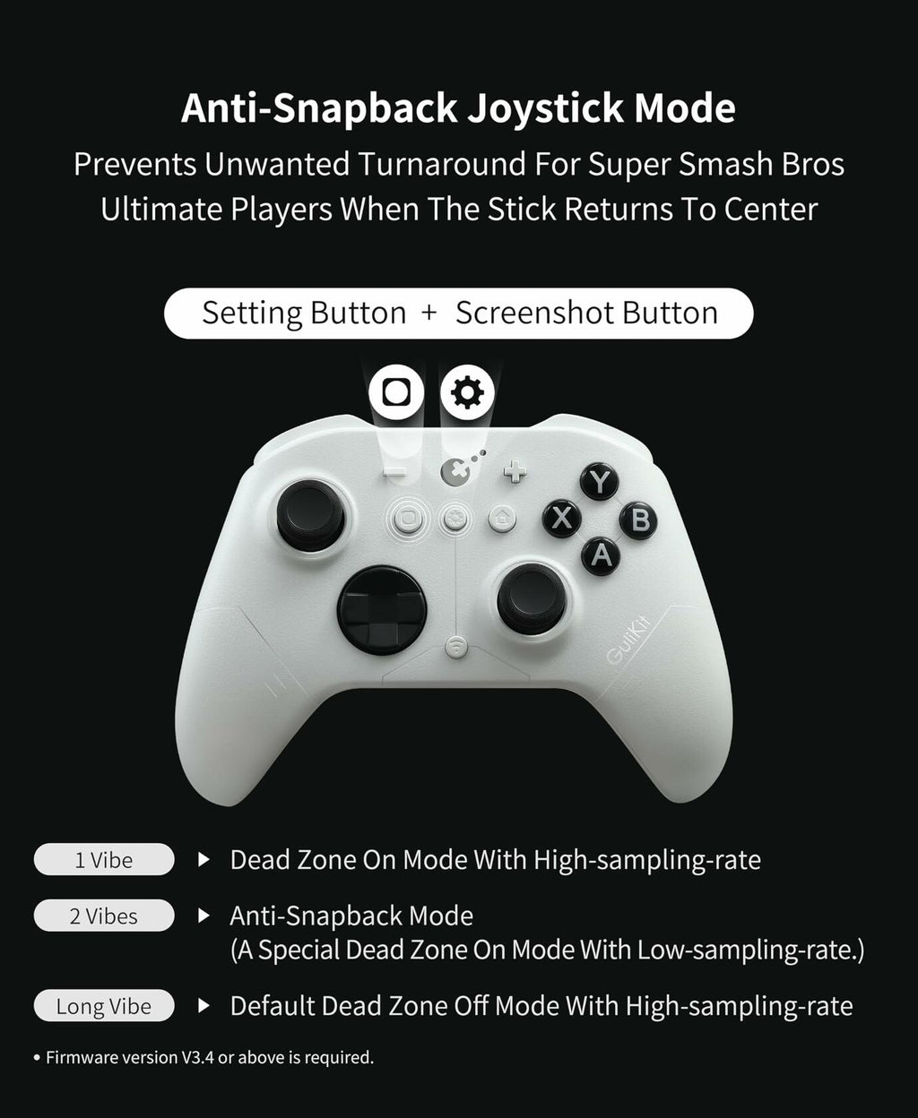 GuliKit ES PRO Fastest Wireless Controller – TMR Anti-Drift&Anti-Snapback