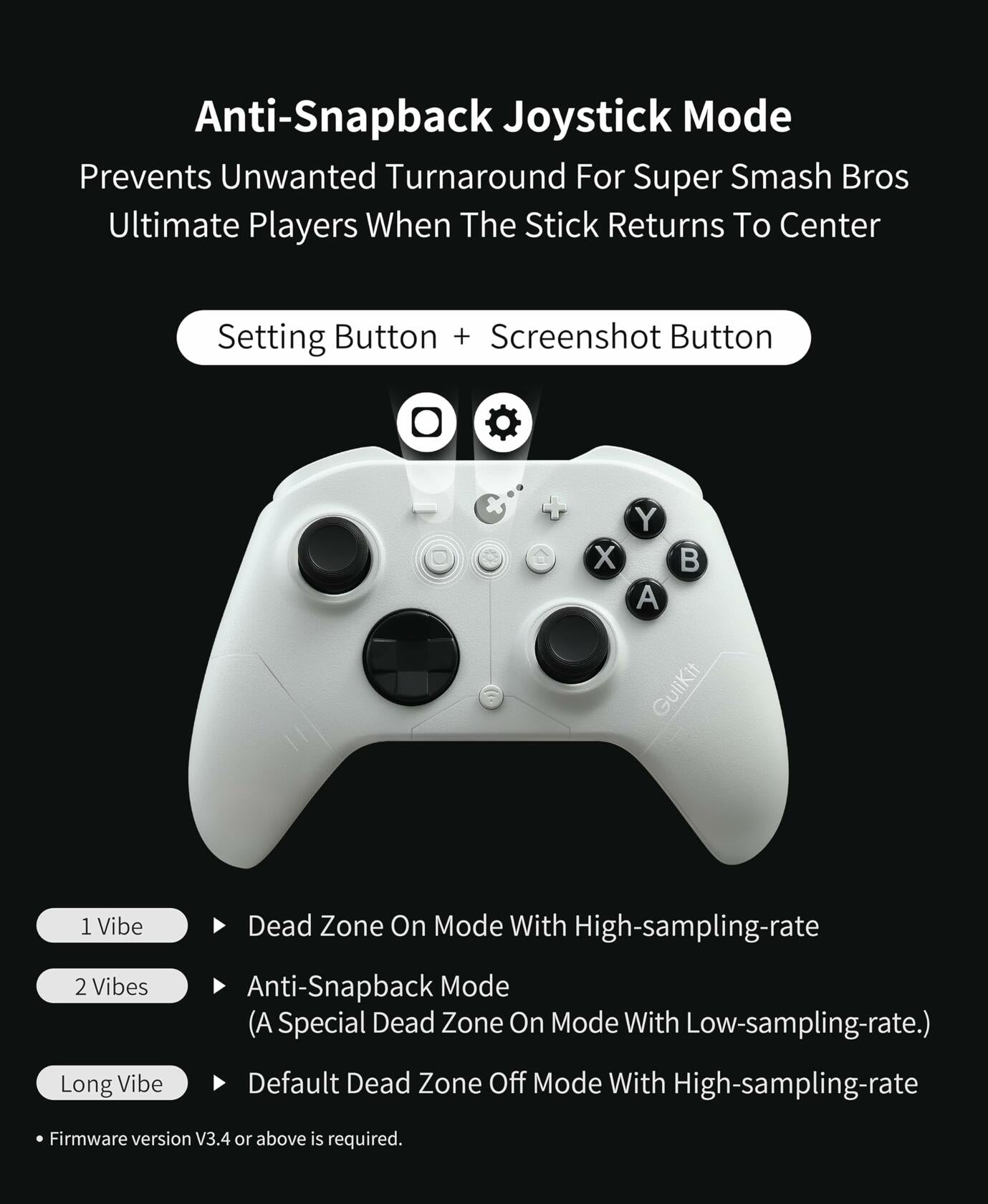 GuliKit ES PRO Fastest Wireless Controller – TMR Anti-Drift&Anti-Snapback