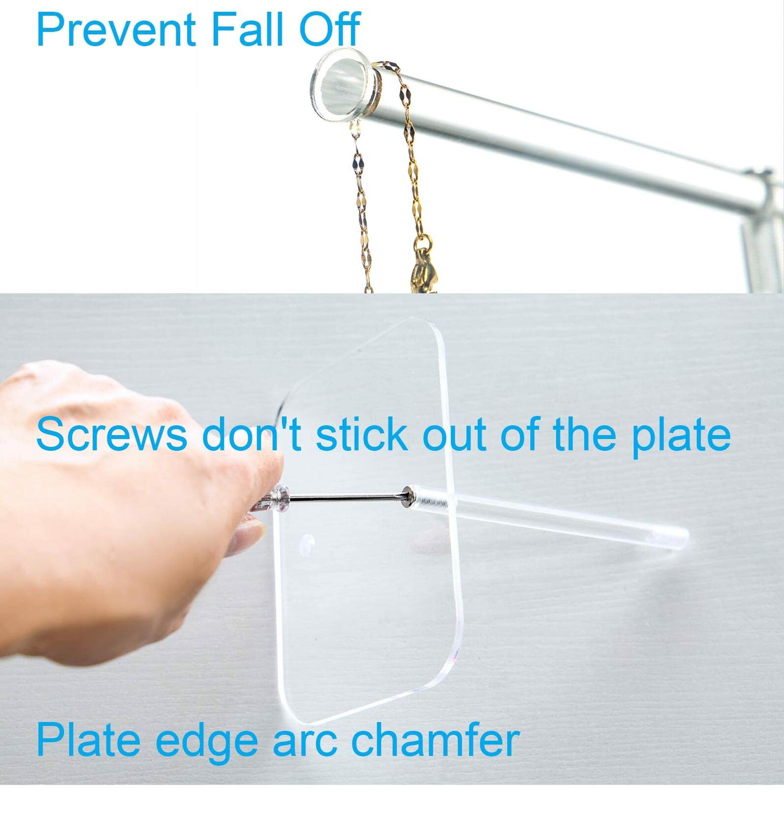 lengnoyp Premium Jewelry Stand , Solid Clear 2-Tier Acrylic Jewelry Organizer