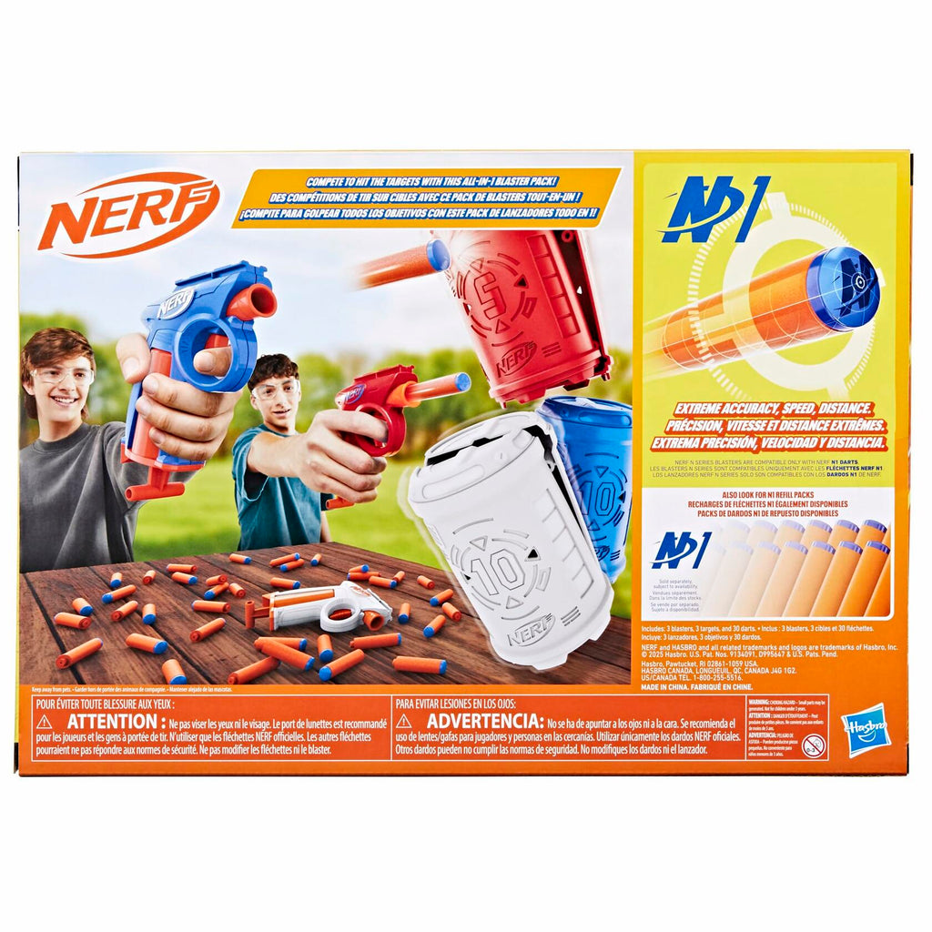 Nerf N Series Backyard Triple Pack Includes 3 Flex Blasters, 3 Targets, 30 N1